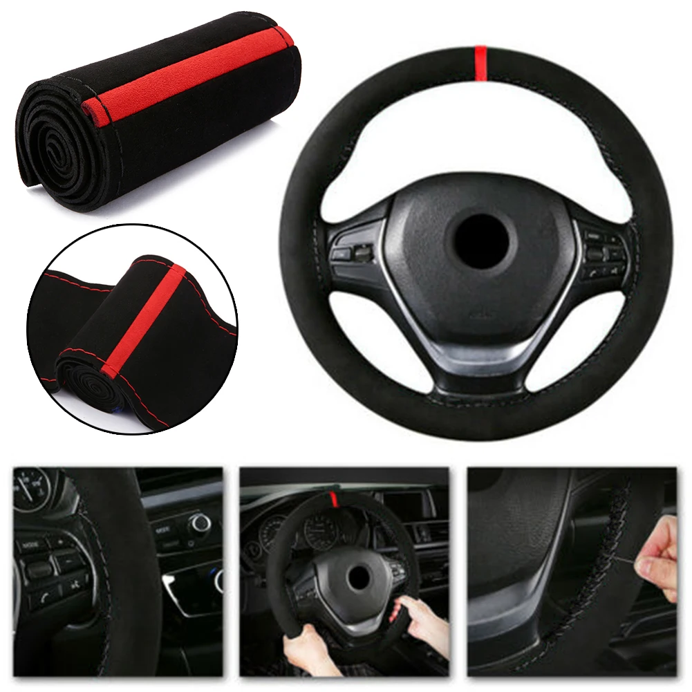 38cm Universal Black Car Steering Wheel Cover Protector Suede Anti-Slip Drifting Sport Steering Wheel Styling Cover
38cm Universal Black Car Steering Wheel Cover Protector Suede Anti-Slip Drifting Sport Steering Wheel Styling Cover