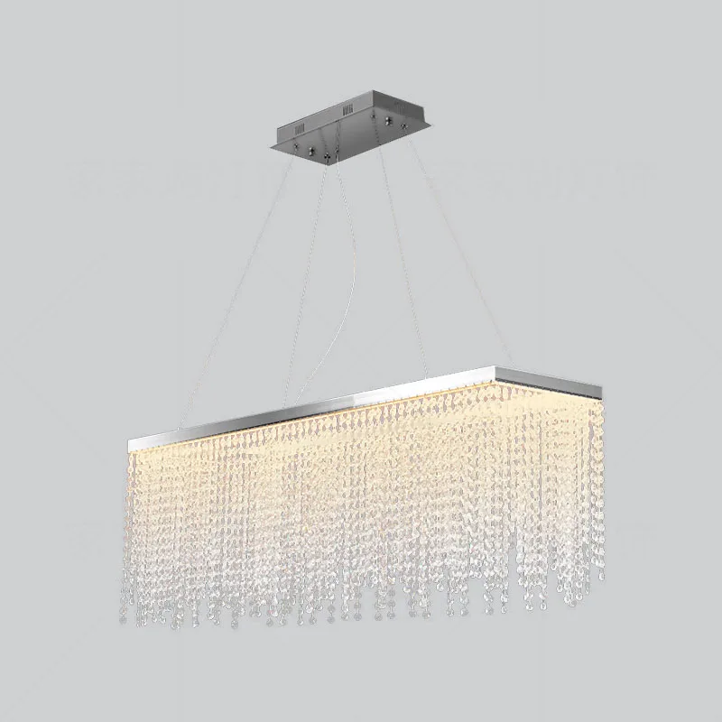 Simple rectangular restaurant crystal chandelier modern minimalist restaurant bar chandelier creative lamp 
Simple rectangular restaurant crystal chandelier modern minimalist restaurant bar chandelier creative lamp