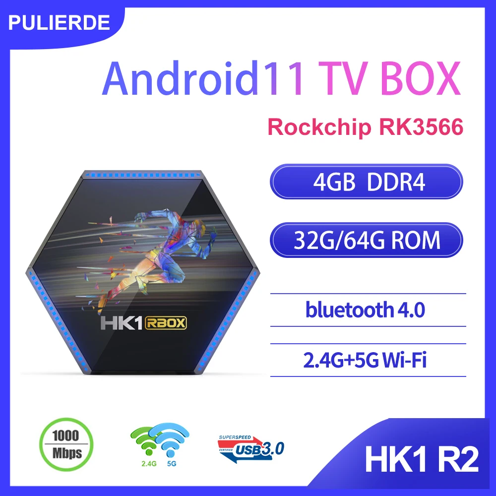 ТВ-приставка HK1RBOX R2, 4 Гб DDR4, 64 ГБ ROM, Android 11 RK3566, 2,4G + 5G, Wi-Fi, Bluetooth 1000M 4K, умный медиаплеер, 4 ГБ 32 ГБ
ТВ-приставка HK1RBOX R2, 4 Гб DDR4, 64 ГБ ROM, Android 11 RK3566, 2,4G + 5G, Wi-Fi, Bluetooth 1000M 4K, умный медиаплеер, 4 ГБ 32 ГБ