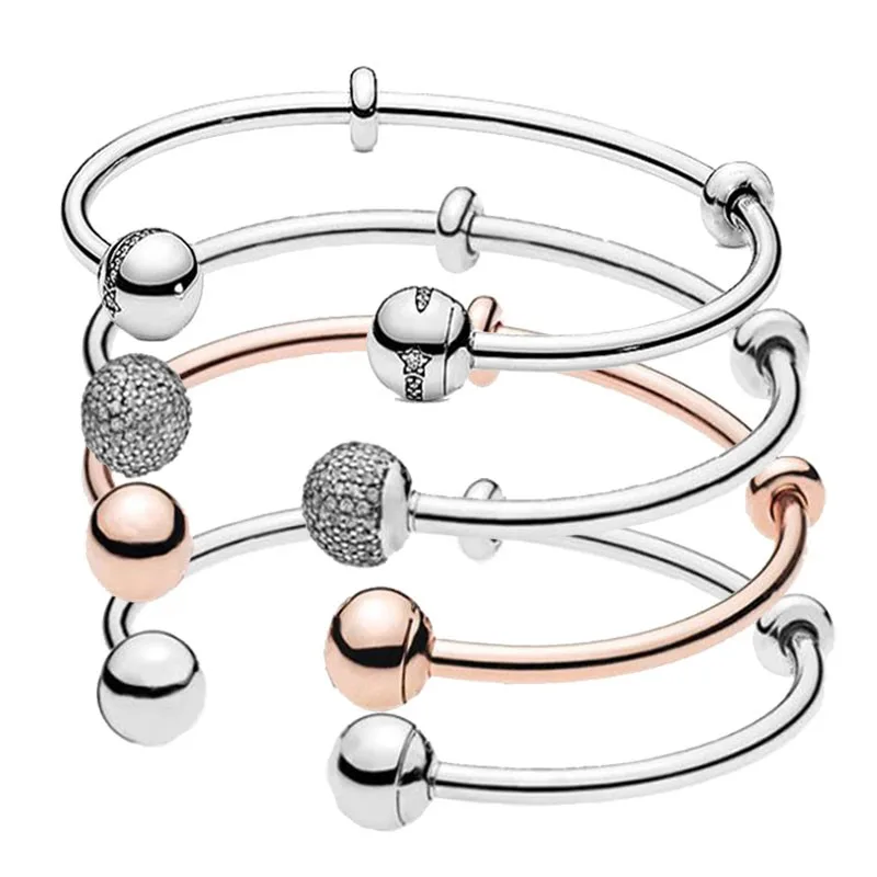 925 Sterling Silver Rose Gold Open Type Close Set Round Button Pan Bracelet Fit Fine Pan Bead Charm Diy Jewelry
925 Sterling Silver Rose Gold Open Type Close Set Round Button Pan Bracelet Fit Fine Pan Bead Charm Diy Jewelry