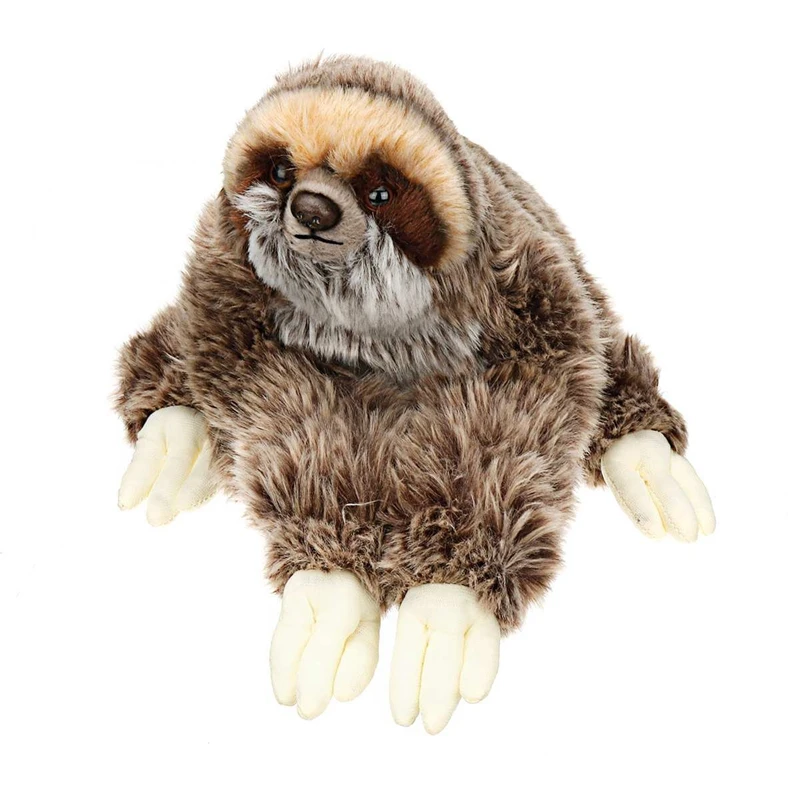 

35cm Stuffed Toy Three Toed Cuddly Lying Simulation Animals Lifelike Cute Soft Plush Sloth Critters Children Gifts Doll