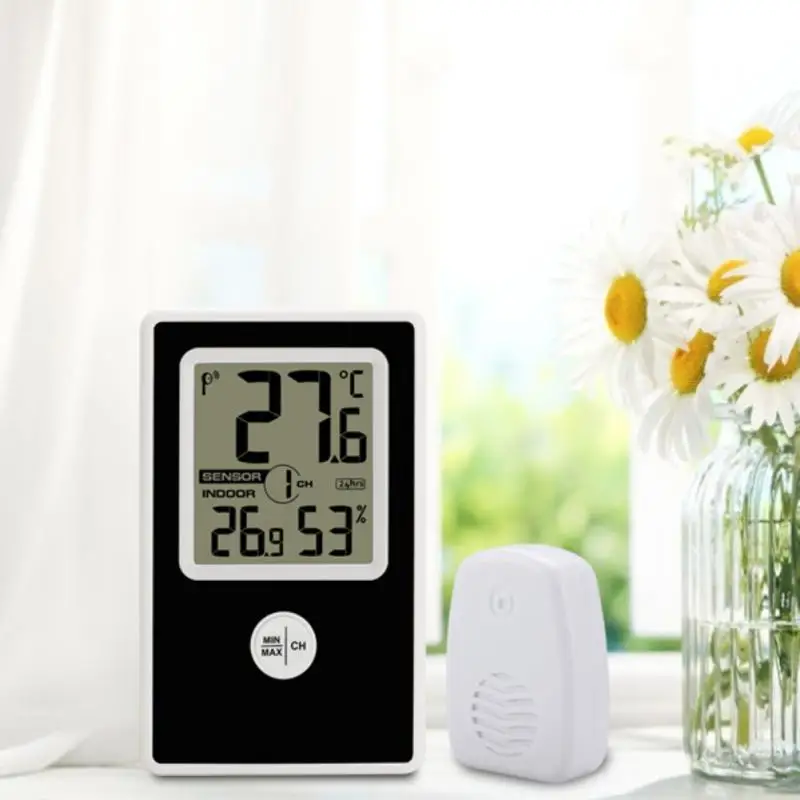 

TS-WS-43 Indoor/Outdoor Hygrometer Thermometer Digital LCD Thermometer Wireless Weather Station 8 Channels Monitor Tester