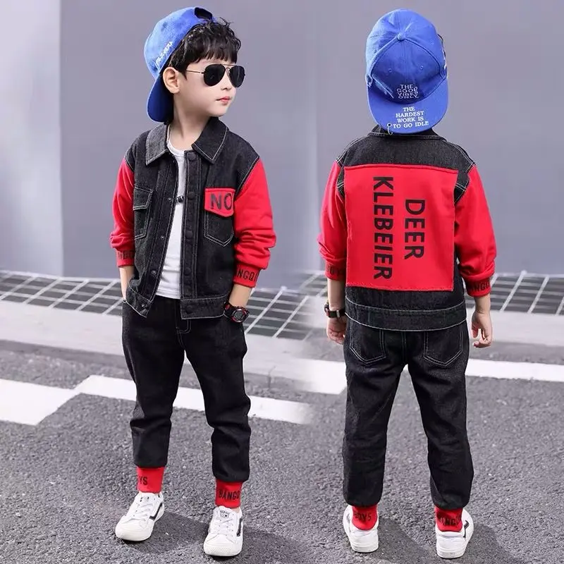 Spring & Autumn Cowboy Boy Sets New 2021 Korean Version Fashion 2-Piece Jean Jacket Printing Handsome Casual Children's Clothing
Spring & Autumn Cowboy Boy Sets New 2021 Korean Version Fashion 2-Piece Jean Jacket Printing Handsome Casual Children's Clothing