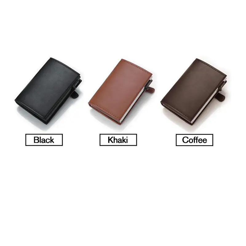 Bycobecy 2021 PU Leather Men Smart Wallet Automatic Fashion Coin Purse RFID Aluminum Box Anti-theft Card Holder Slim Card Case
Bycobecy 2021 PU Leather Men Smart Wallet Automatic Fashion Coin Purse RFID Aluminum Box Anti-theft Card Holder Slim Card Case
