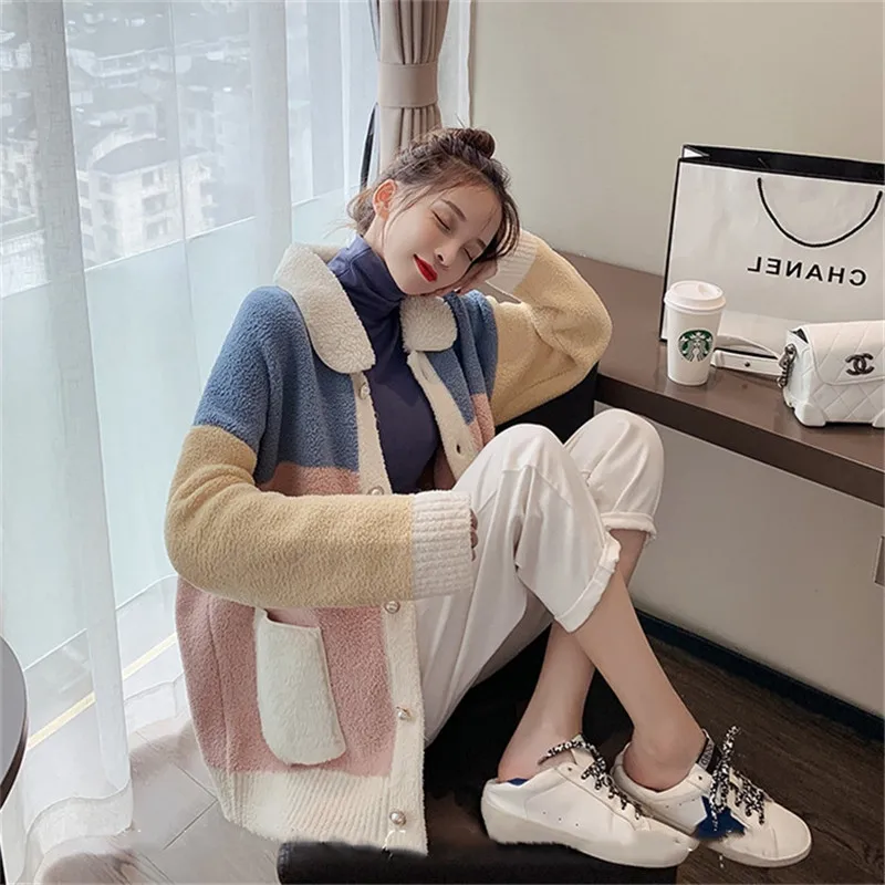 Imitated Lamb Wool Knitted Cardigan Women Loose And Thick 2020 Autumn And Winter Wear New Outer Sweater Women Coat Jacket C290
Imitated Lamb Wool Knitted Cardigan Women Loose And Thick 2020 Autumn And Winter Wear New Outer Sweater Women Coat Jacket C290