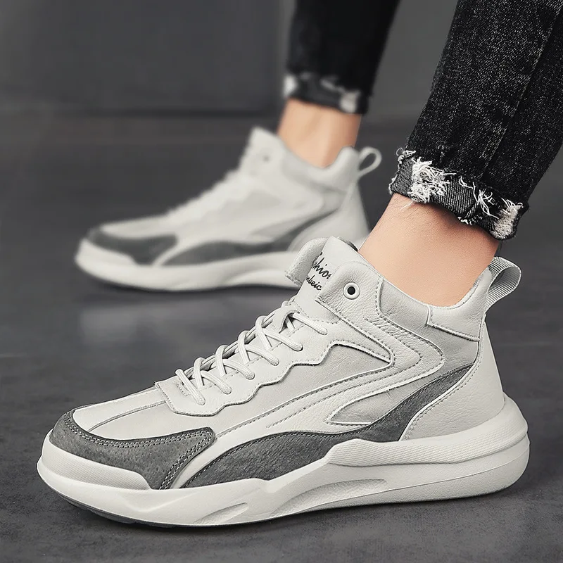 New Men Casual Sport Shoes Genuine Leather Spring Autumn Patchwork Street Trend High Tops Sneakers Flat Shoes
New Men Casual Sport Shoes Genuine Leather Spring Autumn Patchwork Street Trend High Tops Sneakers Flat Shoes