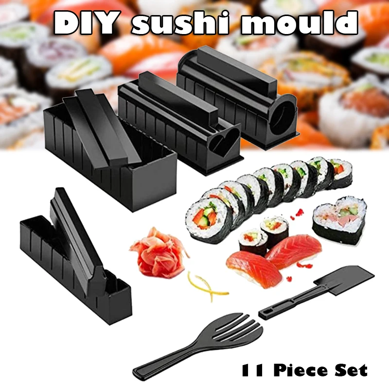 11pc DIY Sushis Maker Kit Sushis Kitchen Gadgets Set Tool Making Machine Roller Rice Mold Sushis Bento Japanese Food japonais
11pc DIY Sushis Maker Kit Sushis Kitchen Gadgets Set Tool Making Machine Roller Rice Mold Sushis Bento Japanese Food japonais