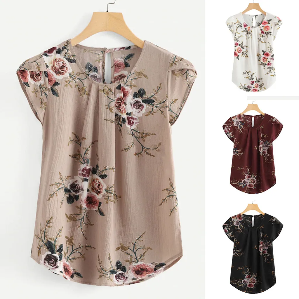 Top Blouses For Women Casual Round Neck Basic Floral Pleated Tops Short Sleeve Shirt Casual Breathable Blouse Top Da Donna
Top Blouses For Women Casual Round Neck Basic Floral Pleated Tops Short Sleeve Shirt Casual Breathable Blouse Top Da Donna