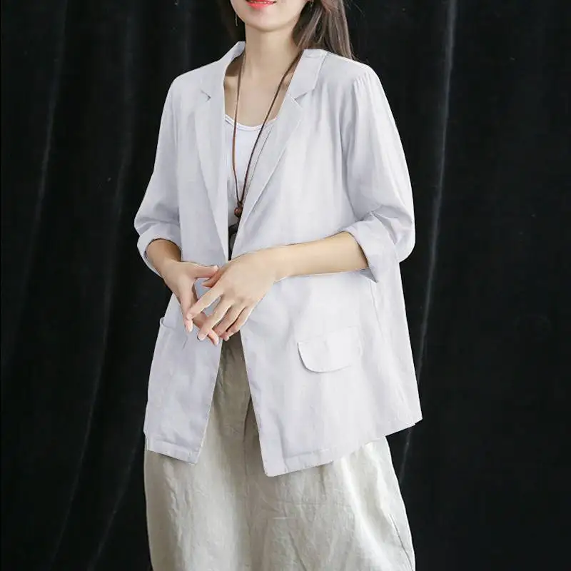 ZANZEA Summer Women Lapel Neck 3/4 Sleeve Casual Suits Elegant Solid Thin Outwear Female OL Work Blazer Vintage Tops Tunic Mujer
ZANZEA Summer Women Lapel Neck 3/4 Sleeve Casual Suits Elegant Solid Thin Outwear Female OL Work Blazer Vintage Tops Tunic Mujer