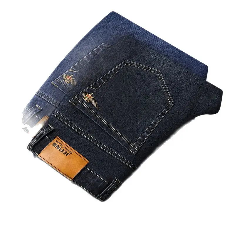 Джинсы мужские прямые из эластичного хлопка, модные классические деловые брюки, большие размеры 35 40 42 44 46 
Джинсы мужские прямые из эластичного хлопка, модные классические деловые брюки, большие размеры 35 40 42 44 46