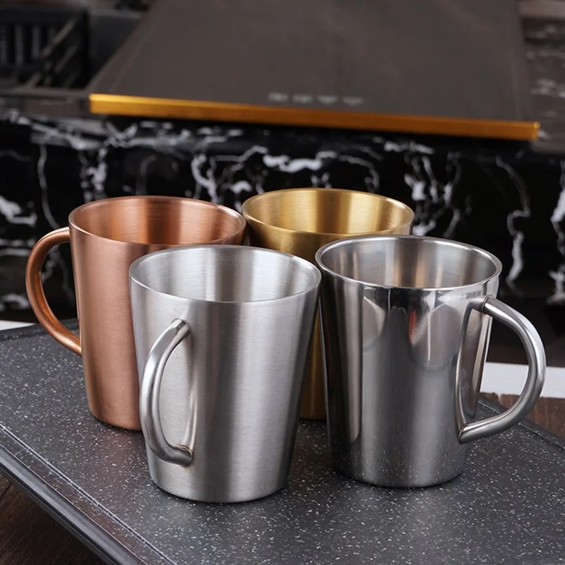 304 Stainless Steel Double-layer Cup With Hand Anti-hot Putting Beer Mug Heat Insulation Household Coffee Mug Anti-falling Cup
304 Stainless Steel Double-layer Cup With Hand Anti-hot Putting Beer Mug Heat Insulation Household Coffee Mug Anti-falling Cup