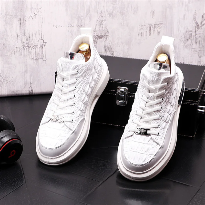 

Кроссовки мужские кожаные, повседневная обувь на платформе, в стиле панк/корейский стиль, хип-хоп