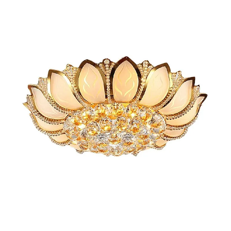 Lotus Flower Modern Ceiling Light With Glass Lampshade Gold Ceiling Lamp for Living Room Bedroom lamparas de techo abajur WF1111
Lotus Flower Modern Ceiling Light With Glass Lampshade Gold Ceiling Lamp for Living Room Bedroom lamparas de techo abajur WF1111