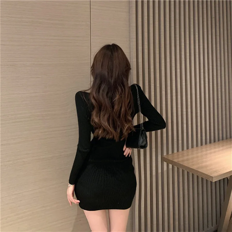 Fashion Sexy Hollow Out Lace Patchwork Bodycon Dress Slim High Elastic Long Sleeve Knitted Sweater Mini Dress Temperament
Fashion Sexy Hollow Out Lace Patchwork Bodycon Dress Slim High Elastic Long Sleeve Knitted Sweater Mini Dress Temperament