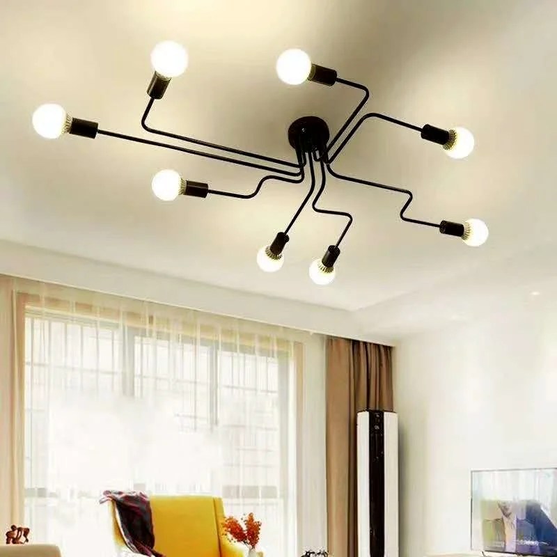 Vintage Pendant Lights Multiple Rod Pendant Lamps Wrought Iron Ceiling Lamp E27 Bulb Lamparas for Home Lighting Fixtures
Vintage Pendant Lights Multiple Rod Pendant Lamps Wrought Iron Ceiling Lamp E27 Bulb Lamparas for Home Lighting Fixtures