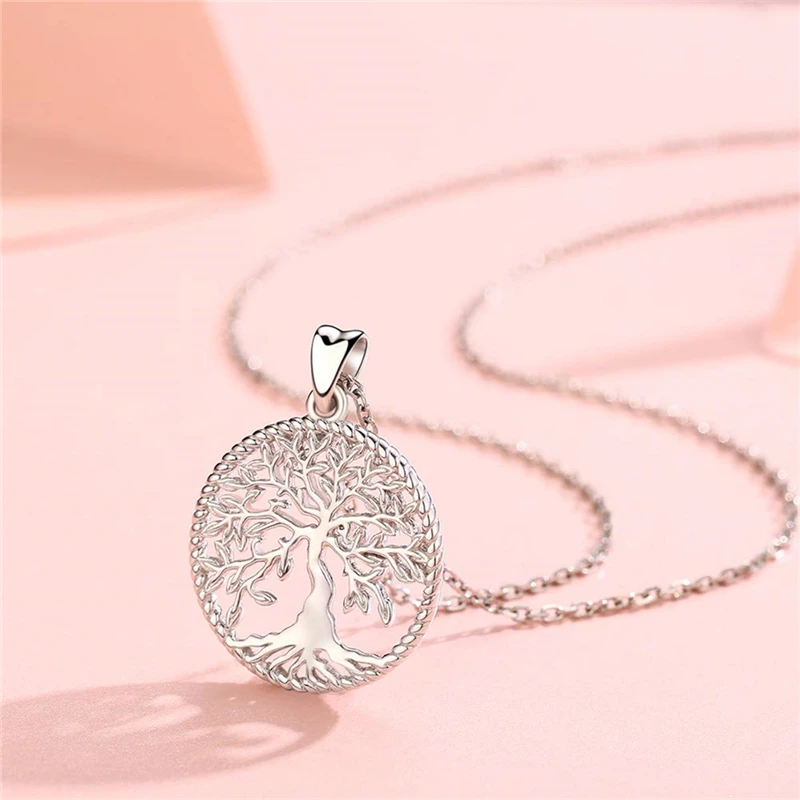 2020 New 925 Sterling Silver Round Shape Pandant Necklaces For Women Girls Fashion O Chain Charm Gifts | Украшения и аксессуары