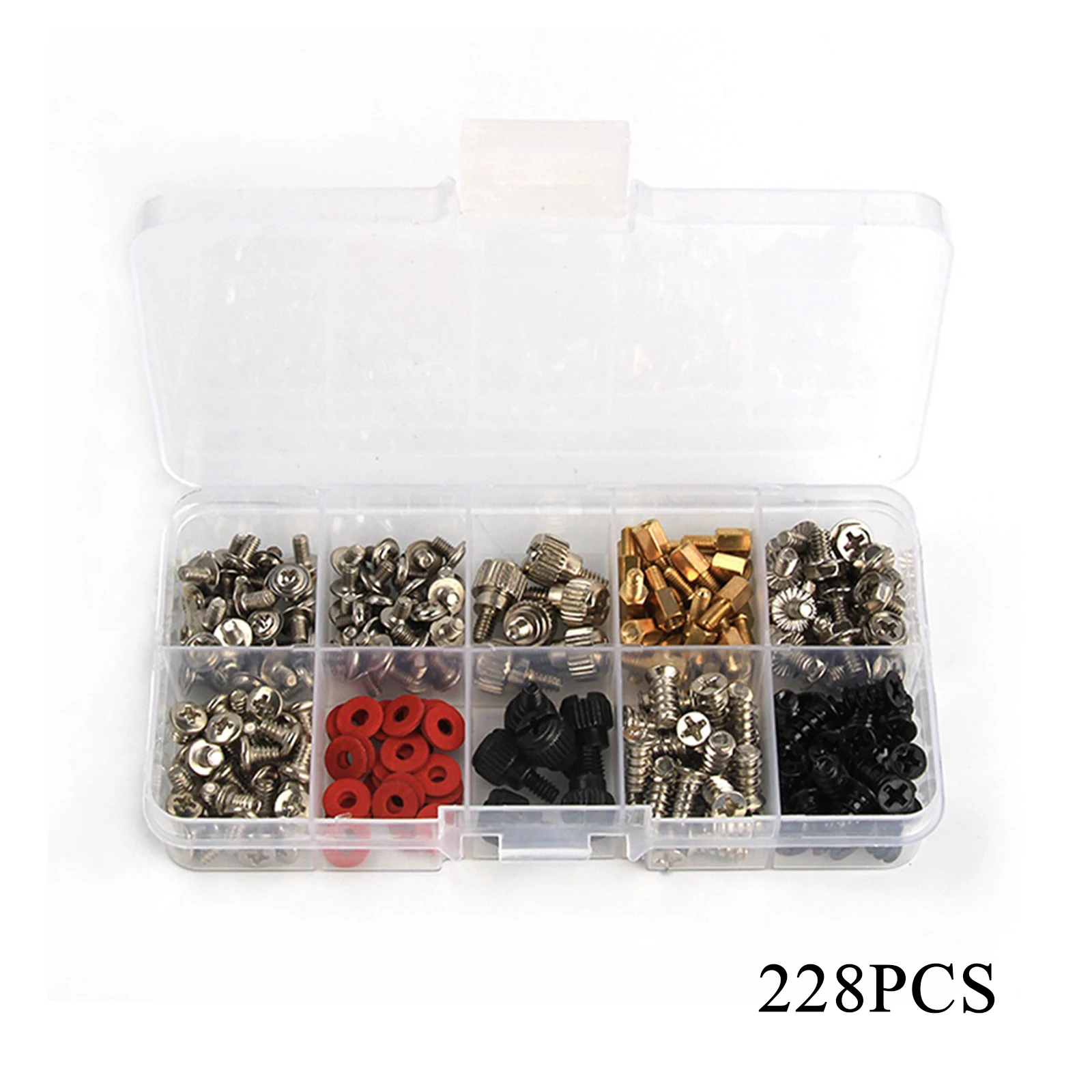 228pcs Computer PC Screw Assortment Kit DIY Computer PC Screws Set With Plastic Case For Motherboard Case Fan CD-ROM Hard Disk
228pcs Computer PC Screw Assortment Kit DIY Computer PC Screws Set With Plastic Case For Motherboard Case Fan CD-ROM Hard Disk