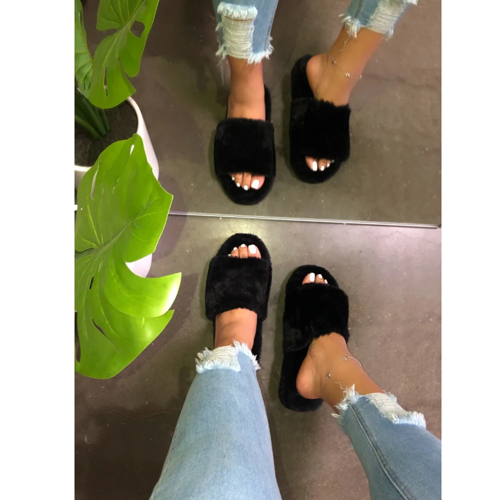2020 New Women Slip on Suede Slippers Open Toe Women Home Slippers Winter Fluffy Furry Slippers Women Flat with Fur Slides
2020 New Women Slip on Suede Slippers Open Toe Women Home Slippers Winter Fluffy Furry Slippers Women Flat with Fur Slides