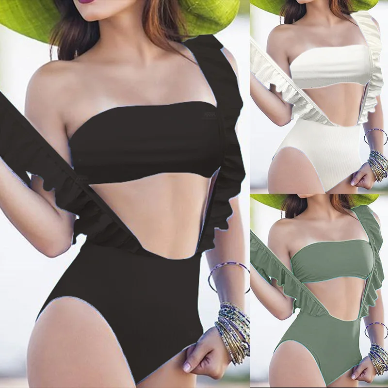Female Sexy Bikini Set Swimming Two Piece Swimsuit Ruffle Shoulder Bib Pants Bandeau Swimwear Beach Bathing Suit Biquinis #A
Female Sexy Bikini Set Swimming Two Piece Swimsuit Ruffle Shoulder Bib Pants Bandeau Swimwear Beach Bathing Suit Biquinis #A
