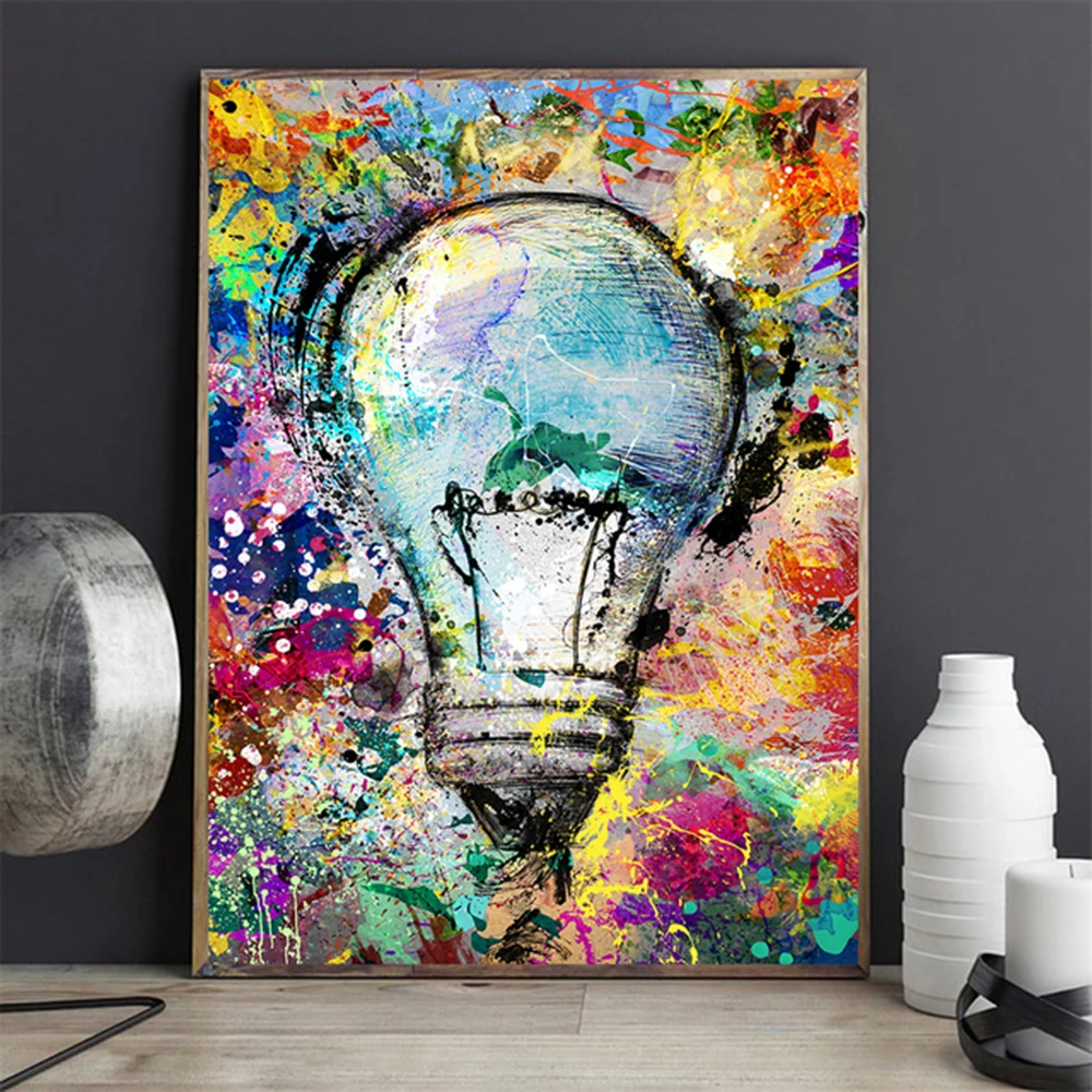 Graffiti Light Bulb Canvas Painting Wall Art Abstract Street Art Posters Prints For Living Room Restaurant Home Decoration
Graffiti Light Bulb Canvas Painting Wall Art Abstract Street Art Posters Prints For Living Room Restaurant Home Decoration