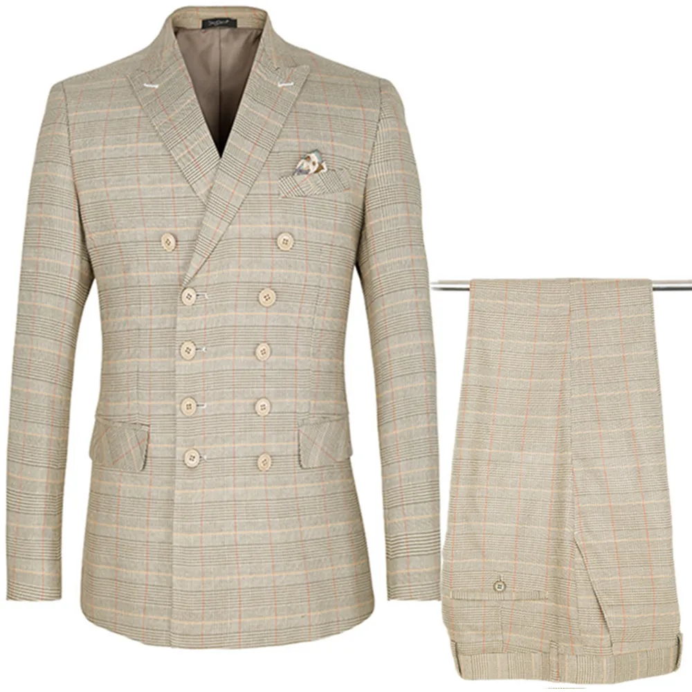 2 Pcs Set Blazer Jacket Pants / Fashion New Men's Casual Boutique Business Plaid Wedding Host Double Breasted Suit Coat Trousers
2 Pcs Set Blazer Jacket Pants / Fashion New Men's Casual Boutique Business Plaid Wedding Host Double Breasted Suit Coat Trousers