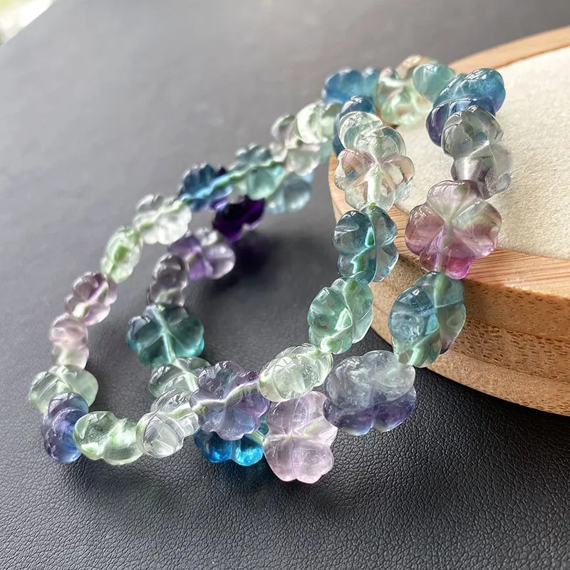 Natural Colorful Fluorite Quartz Flower Beads Bracelet 12x12mm Fluorite Women Men Jewelry Love AAAAA
Natural Colorful Fluorite Quartz Flower Beads Bracelet 12x12mm Fluorite Women Men Jewelry Love AAAAA