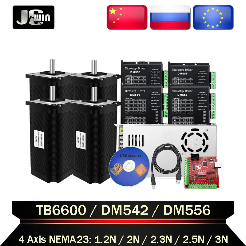 RU/EU Stock! 4Axis USB CNC Controller Kit Nema 23 Stepper Motor 425oz-in/112mm & Motor Driver TB6600/DM542/DM556 & Power Supply
RU/EU Stock! 4Axis USB CNC Controller Kit Nema 23 Stepper Motor 425oz-in/112mm & Motor Driver TB6600/DM542/DM556 & Power Supply