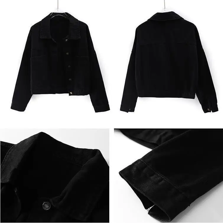 Black Denim coat women's 2021 spring and Autumn New Korean student loose Short Jacket Women
Black Denim coat women's 2021 spring and Autumn New Korean student loose Short Jacket Women
