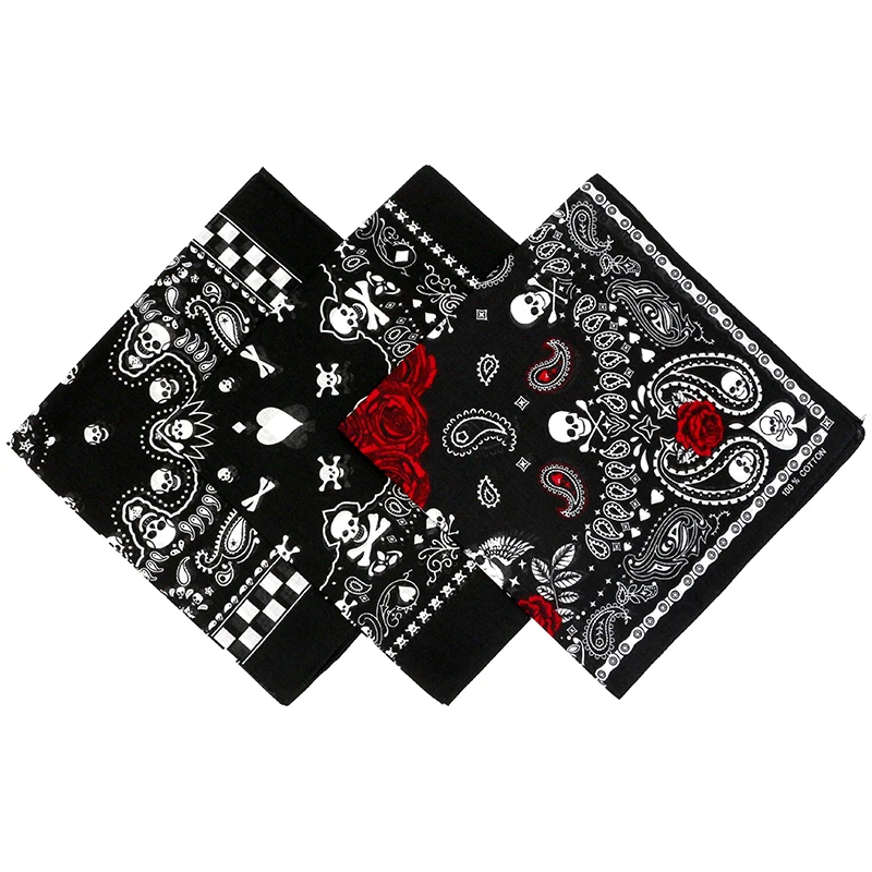 Classic Black Skull Rose Printing Bandana Men HipHop Cotton Square Scarf Riding Masks Headband Headscarves Headwear
Classic Black Skull Rose Printing Bandana Men HipHop Cotton Square Scarf Riding Masks Headband Headscarves Headwear