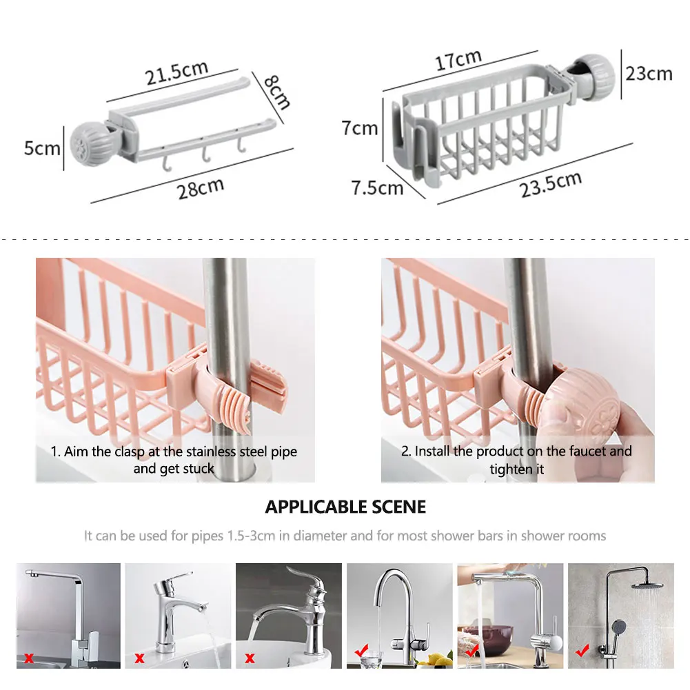 Kitchen Faucet Sponge Holder Sink Caddy Organizer Drain Rack for Kitchen Accessories Dishwashing Drainer Rack Storage
Kitchen Faucet Sponge Holder Sink Caddy Organizer Drain Rack for Kitchen Accessories Dishwashing Drainer Rack Storage