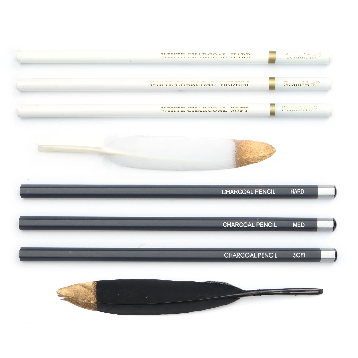 SeamiArt 3Pcs Black/White Soft/Medium/Hard Wood Charcoal Pencil for Belgium Outdoor Painting Sketching Art Supplies 
SeamiArt 3Pcs Black/White Soft/Medium/Hard Wood Charcoal Pencil for Belgium Outdoor Painting Sketching Art Supplies