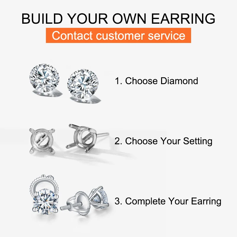 CVD HPHT Lab Growm Diamond Stud Earrings 1ct * 2 DE VS - SI1 18K 14K Gold Jewelry MS-014
CVD HPHT Lab Growm Diamond Stud Earrings 1ct * 2 DE VS - SI1 18K 14K Gold Jewelry MS-014