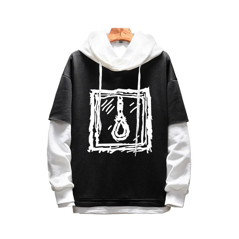 

New Fashion Lil peep Xxxtentacion Splicing collision color Hoodies Men/Women Popular High street Oversized Sweatshirt Clothes