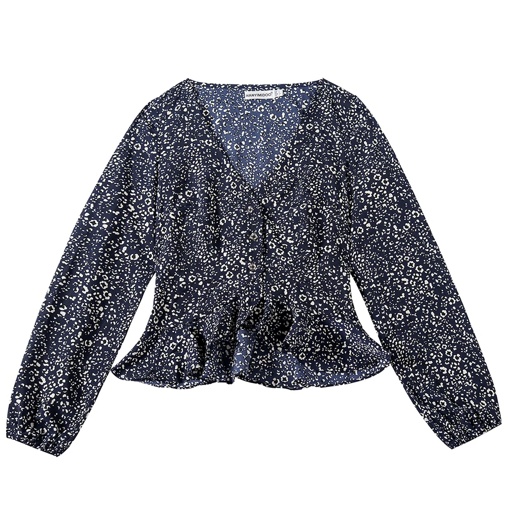 Women Fashion Sexy V Neck Dot Print Ruffle Cardigan Long Sleeve Shirt Blouse
Women Fashion Sexy V Neck Dot Print Ruffle Cardigan Long Sleeve Shirt Blouse