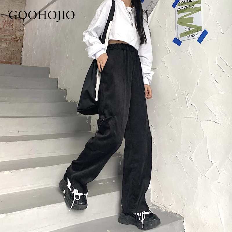 GOOHOJIO 2021 New Spring Autumn Chic Pants for Women Fashionable Casual Loose Women Trousers Corduroy Solid Color Pants Women
GOOHOJIO 2021 New Spring Autumn Chic Pants for Women Fashionable Casual Loose Women Trousers Corduroy Solid Color Pants Women
