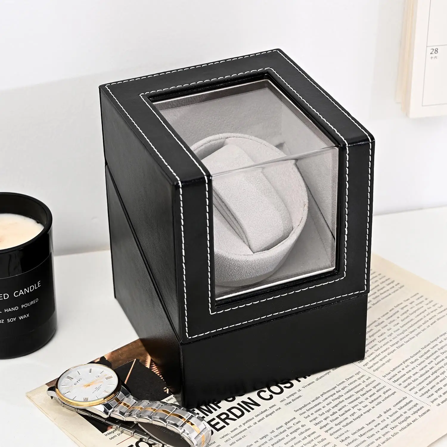 Automatic Watch box Winder Black PU Motor Auto Self Winding Wooden Cabinet Lacquer Rotate Watches Holder Watch winder
Automatic Watch box Winder Black PU Motor Auto Self Winding Wooden Cabinet Lacquer Rotate Watches Holder Watch winder