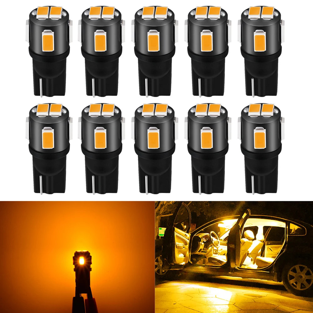 Фото Светодиодные фонари Katur T10 Orange W5W для салона карты багажника дорожные боковые