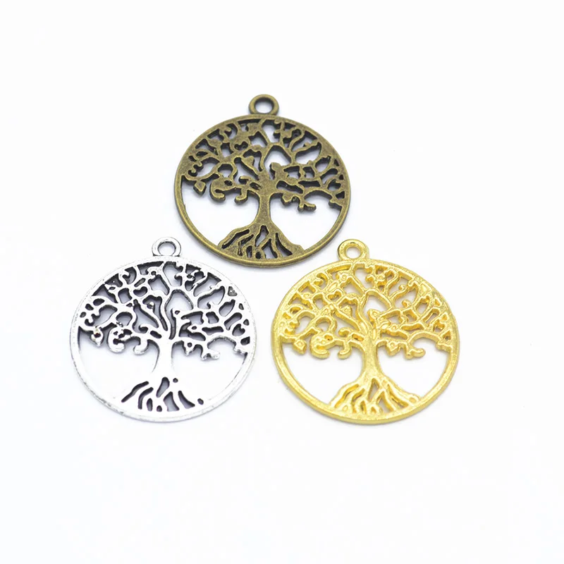 

10pcs alloy Tibetan Silver Plated Tree of life Charms Pendants for Jewelry Making DIY Handmade Craft 29*26mm 21112