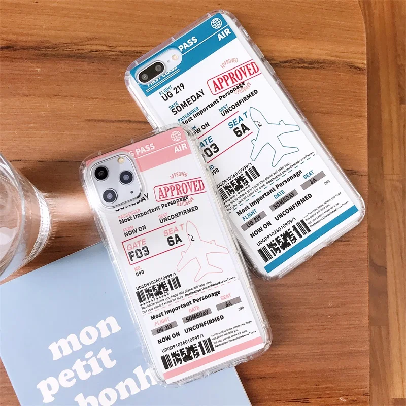 Luxury Aircraft boarding pass Label code Cover For iPhone 13 Pro 12 11 Pro X XS MAX XR 6 7 8 plus Air Ticket fashion clear Case
Luxury Aircraft boarding pass Label code Cover For iPhone 13 Pro 12 11 Pro X XS MAX XR 6 7 8 plus Air Ticket fashion clear Case