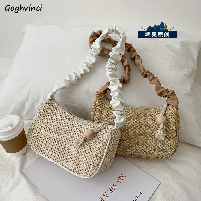 Crescent Woven Armpit Bag Trendy Portable Simple Pleated One-shoulder Baguette Bags Korean All-match Stylish Elegant Vintage New 
Crescent Woven Armpit Bag Trendy Portable Simple Pleated One-shoulder Baguette Bags Korean All-match Stylish Elegant Vintage New