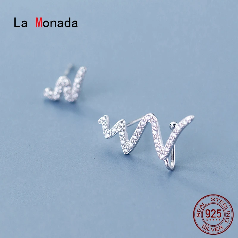 La Monada Wave Woman Earring Minimalist 925 Silver Jewelry Female Asymmetrical Fashion Silver Stud Earrings For Women Girls
La Monada Wave Woman Earring Minimalist 925 Silver Jewelry Female Asymmetrical Fashion Silver Stud Earrings For Women Girls