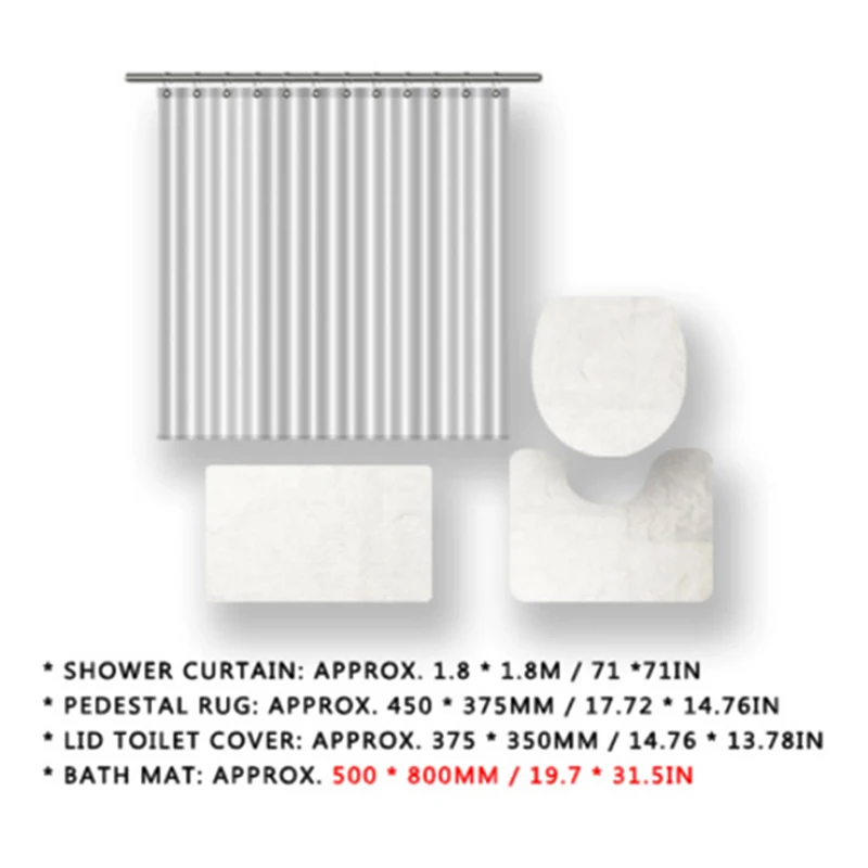 Vixm Fashion Zebra PatternBathroom Waterproof Shower Curtain Set Pedestal Rug Lid Carpet Toilet Cover Set Bath Curtain Mat Set
Vixm Fashion Zebra PatternBathroom Waterproof Shower Curtain Set Pedestal Rug Lid Carpet Toilet Cover Set Bath Curtain Mat Set