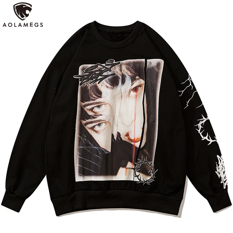 Aolamegs Sweatshirt Men Girl Illustration Punk Graphic Print Pullover Hoodie Autumn Retro Fashion High Street Baggy Men Clothing
Aolamegs Sweatshirt Men Girl Illustration Punk Graphic Print Pullover Hoodie Autumn Retro Fashion High Street Baggy Men Clothing