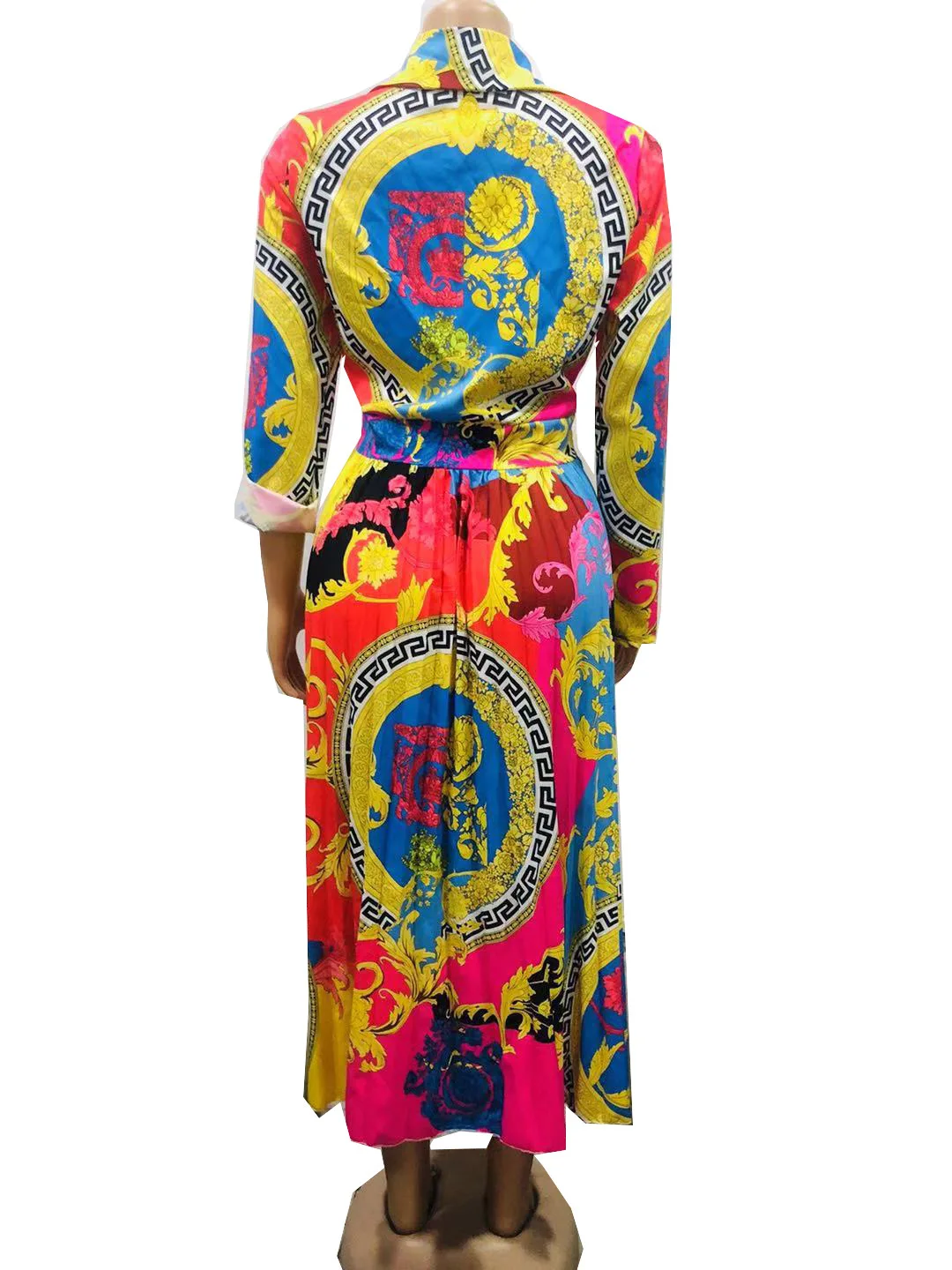 Summer Women Printed Shirts Pleated Dresses Fashion Office Ladies Shirts Pleated Mid-length Dresses
Summer Women Printed Shirts Pleated Dresses Fashion Office Ladies Shirts Pleated Mid-length Dresses