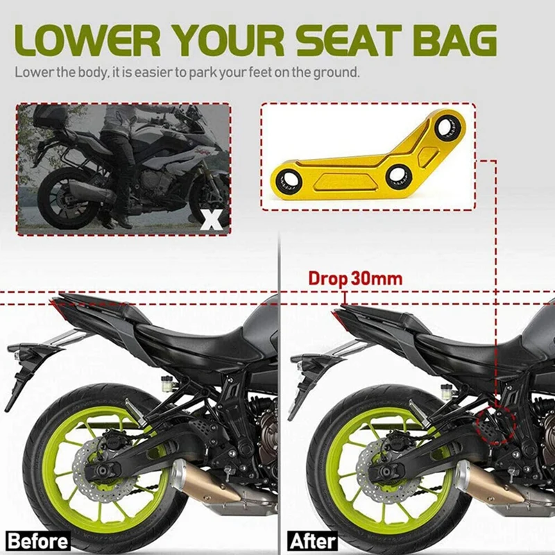 Motorcycle Rear Suspension Connecting Lowering Links Kit for YAMAHA MT-07 FZ-07 MT 07 Tracer 700 XSR700 FZ07 2014-2020
Motorcycle Rear Suspension Connecting Lowering Links Kit for YAMAHA MT-07 FZ-07 MT 07 Tracer 700 XSR700 FZ07 2014-2020