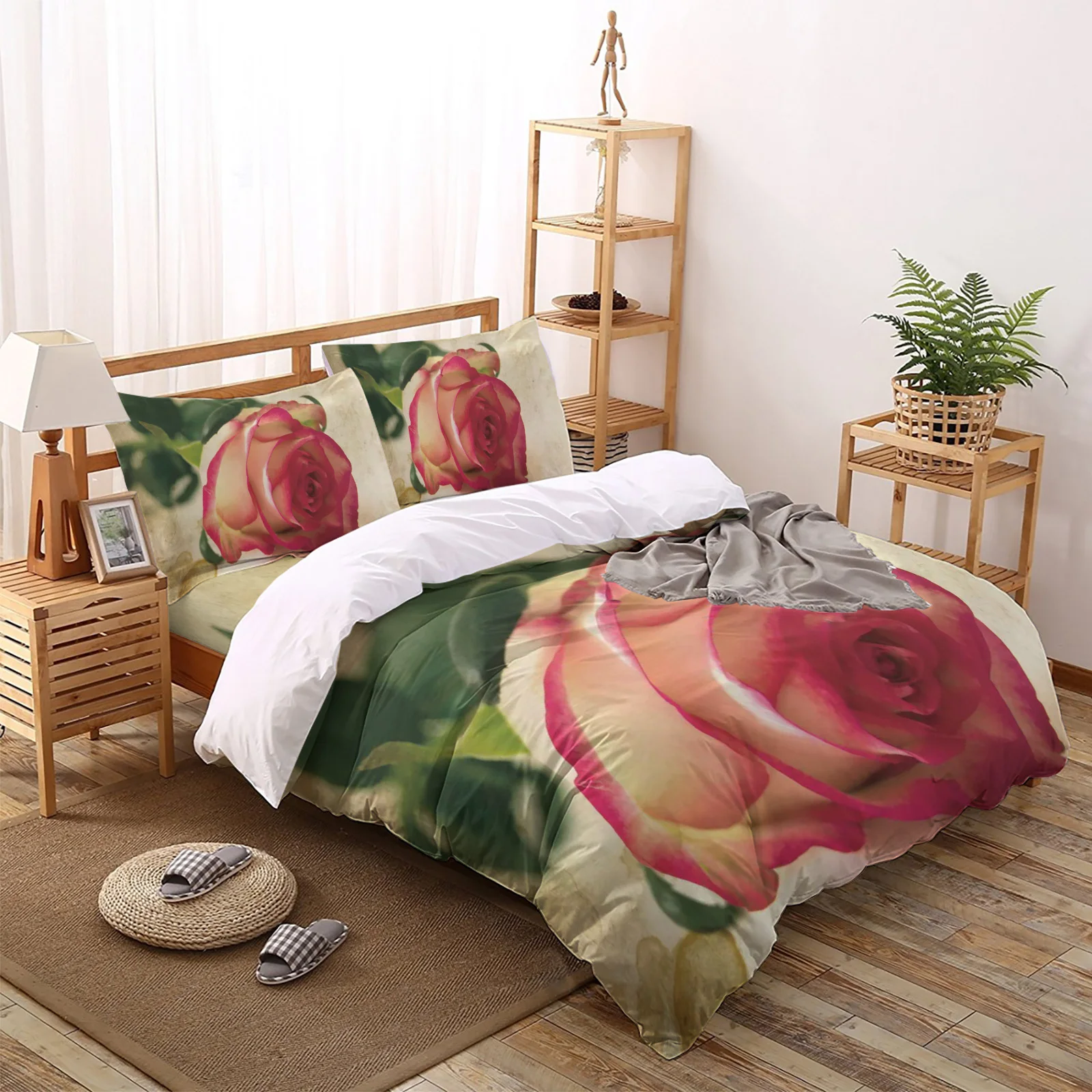 Valentine'S Day Rose Pink Flower Bedding Set For Home Duvet Cover Set Bedclothes Bed Linens Sheet Queen King Size Qulit Covers
Valentine'S Day Rose Pink Flower Bedding Set For Home Duvet Cover Set Bedclothes Bed Linens Sheet Queen King Size Qulit Covers