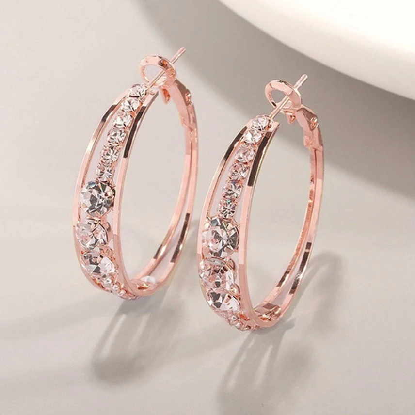 New Womens Rhinestone Big Hoop Earrings Hanging Geometric Earrings Shiny Circle Jewelry Accessories Wedding Female Gifts Gold
New Womens Rhinestone Big Hoop Earrings Hanging Geometric Earrings Shiny Circle Jewelry Accessories Wedding Female Gifts Gold