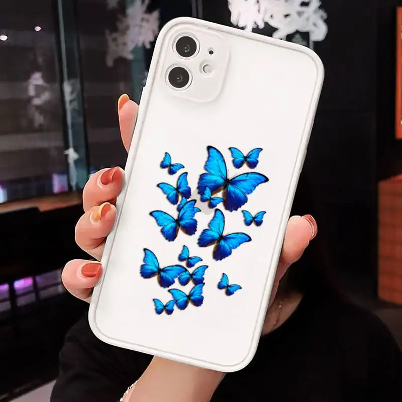 Blue Butterfly Phone Case For iPhone 12 11 Mini Pro XR XS Max 7 8 Plus X Matte transparent White Back Cover
Blue Butterfly Phone Case For iPhone 12 11 Mini Pro XR XS Max 7 8 Plus X Matte transparent White Back Cover