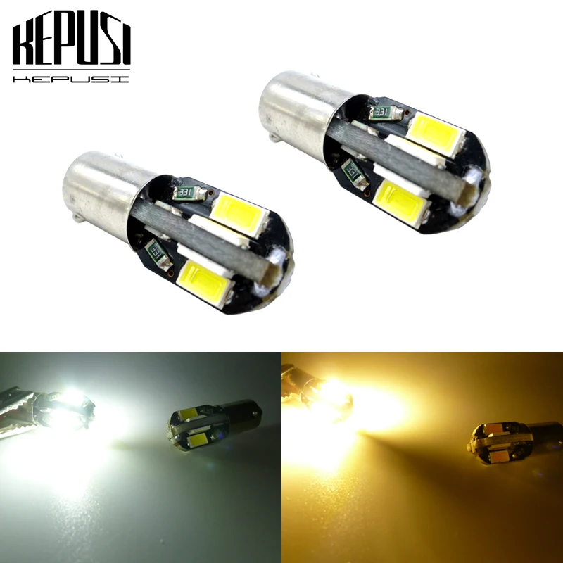 2pcs BA9S W6W 5730 8 SMD LED Bulb Auto Lamp Wedge Marker LED Car Indicator Signal Light Parking Reading Lamp Yellow Amber Warm W
2pcs BA9S W6W 5730 8 SMD LED Bulb Auto Lamp Wedge Marker LED Car Indicator Signal Light Parking Reading Lamp Yellow Amber Warm W