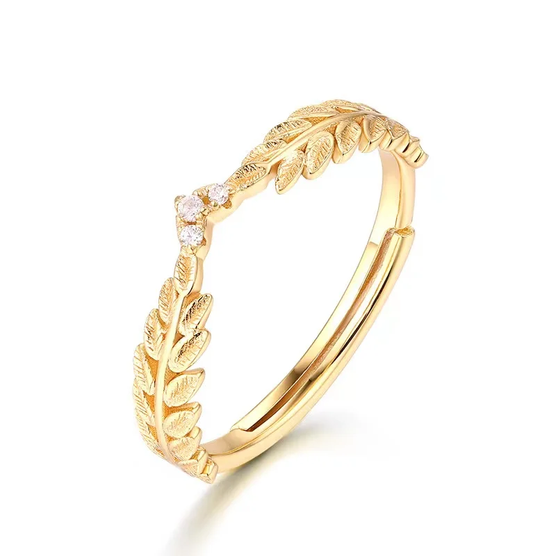 LY 925 Sterling Silver Feather Leaf 9K Gold Korean Style Elegant Trendy Finger Ring For Women Fine Jewelry Accessories
LY 925 Sterling Silver Feather Leaf 9K Gold Korean Style Elegant Trendy Finger Ring For Women Fine Jewelry Accessories
